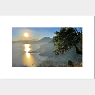 Sunrise at Lake Atitlán in Guatemala Posters and Art